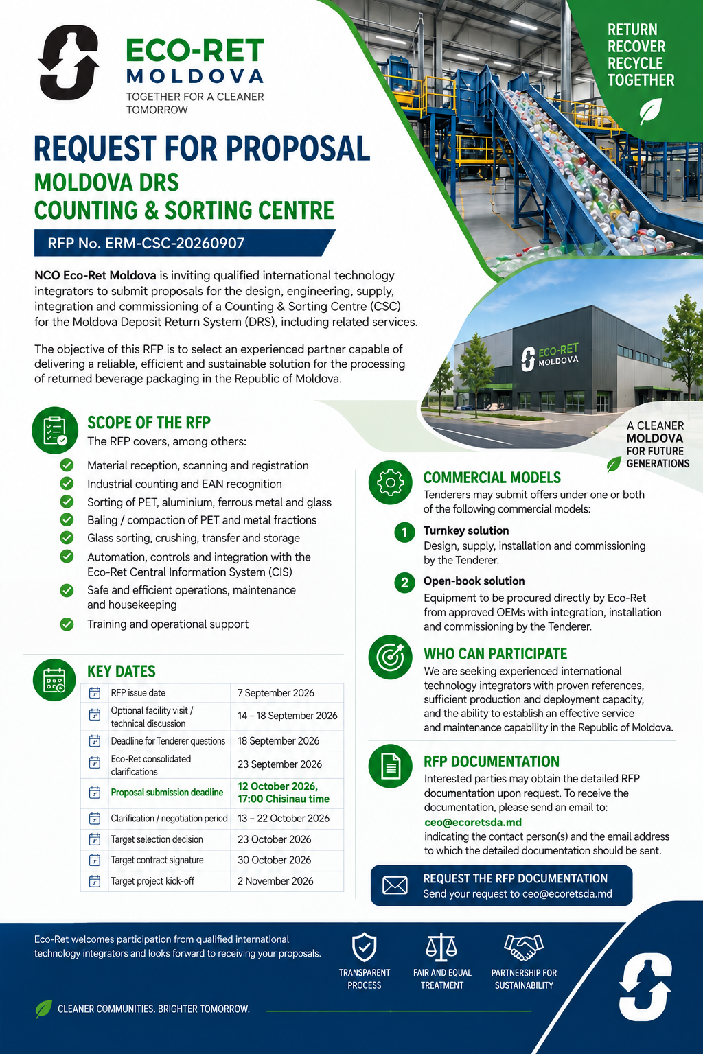 International RFP for the National Counting and Sorting Centre