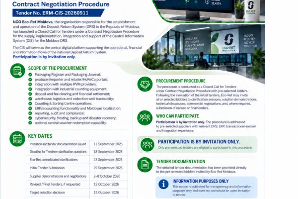 Eco-Ret Moldova – Moldova DRS Central Information System closed call for tenders
